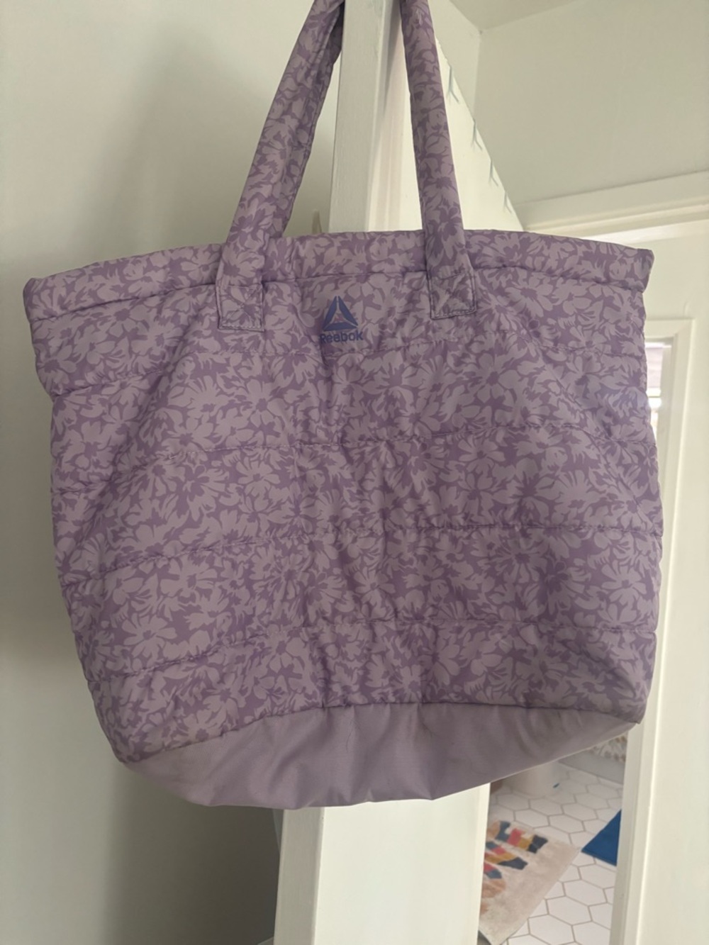 Reebok Lavender Quilted Floral Tote